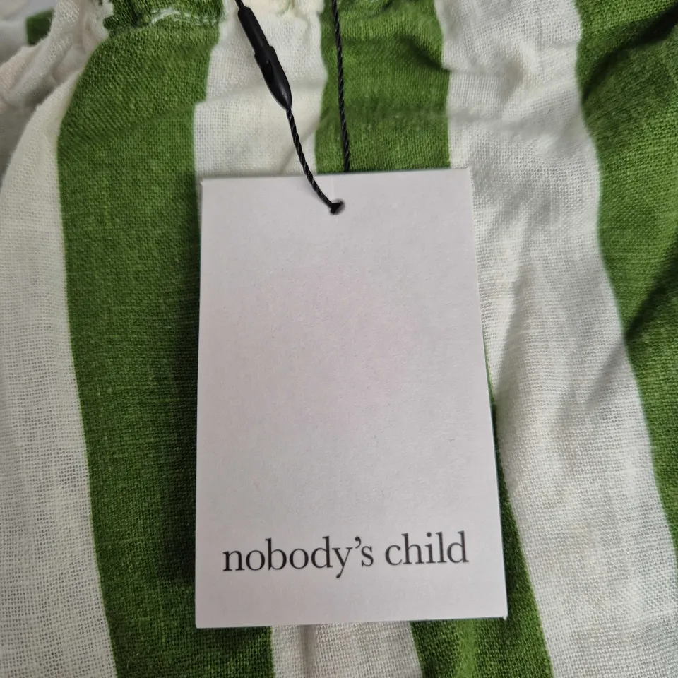 NOBODY'S CHILD GREEN STRIPED PETITE REESE TROUSER – UK 8 (EU 36, USA 4)