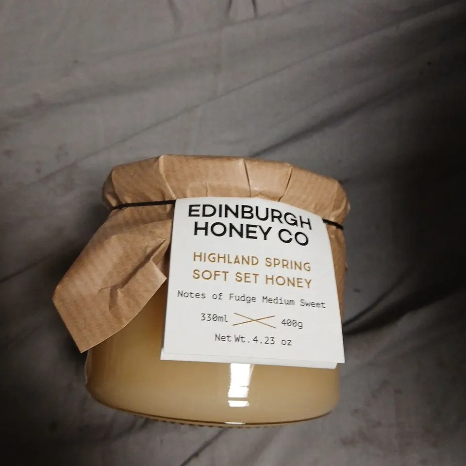 EDINBURGH HONEY CO ASSORTED HONEY JARS – LINDEN, BUCKWHEAT & HIGHLAND SPRING SOFT SET (330ML/400G EACH)