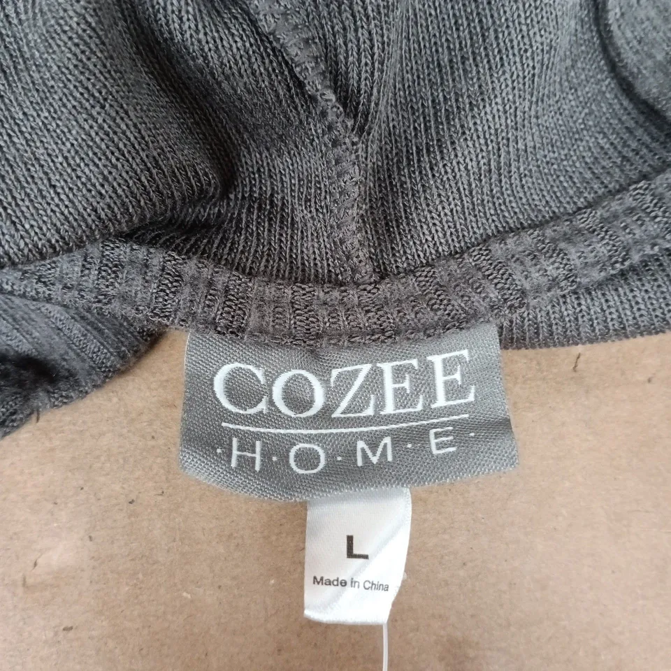 COZEE HOME LOUNGE KNITTED HOODIE – DARK GREY, SIZE L