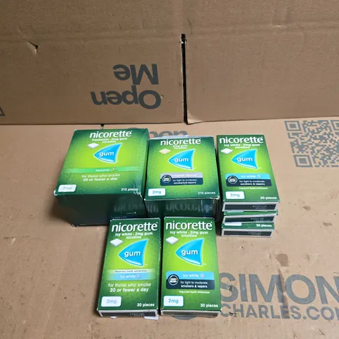 APPROXIMATELY 6 X ASSORTED NICORETTE GUM PRODUCTS
