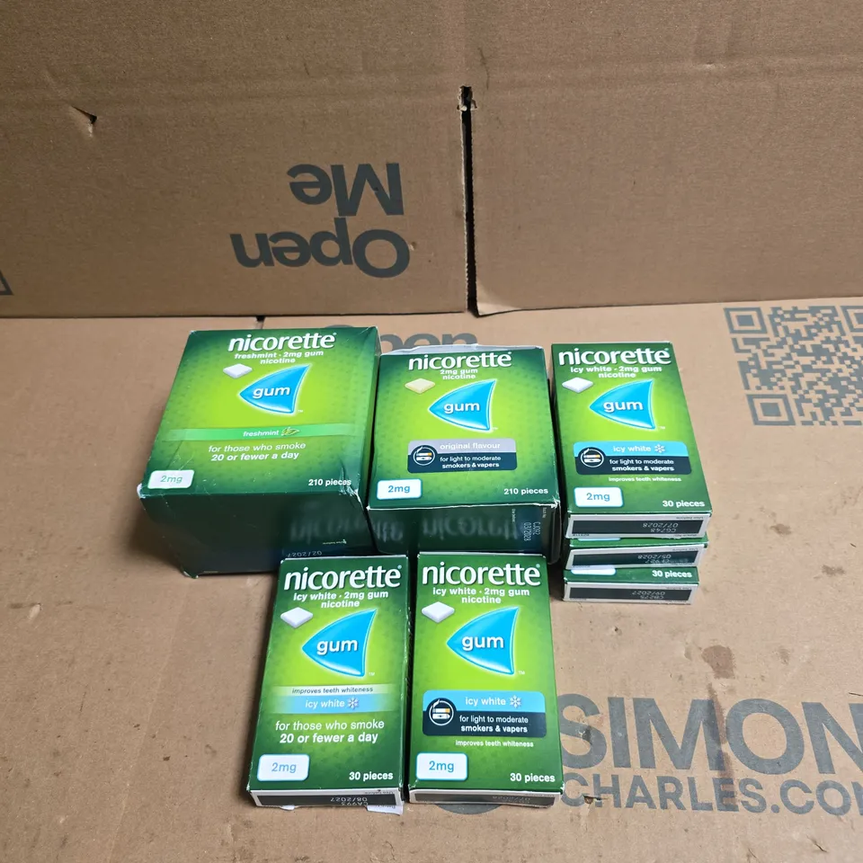 APPROXIMATELY 6 X ASSORTED NICORETTE GUM PRODUCTS