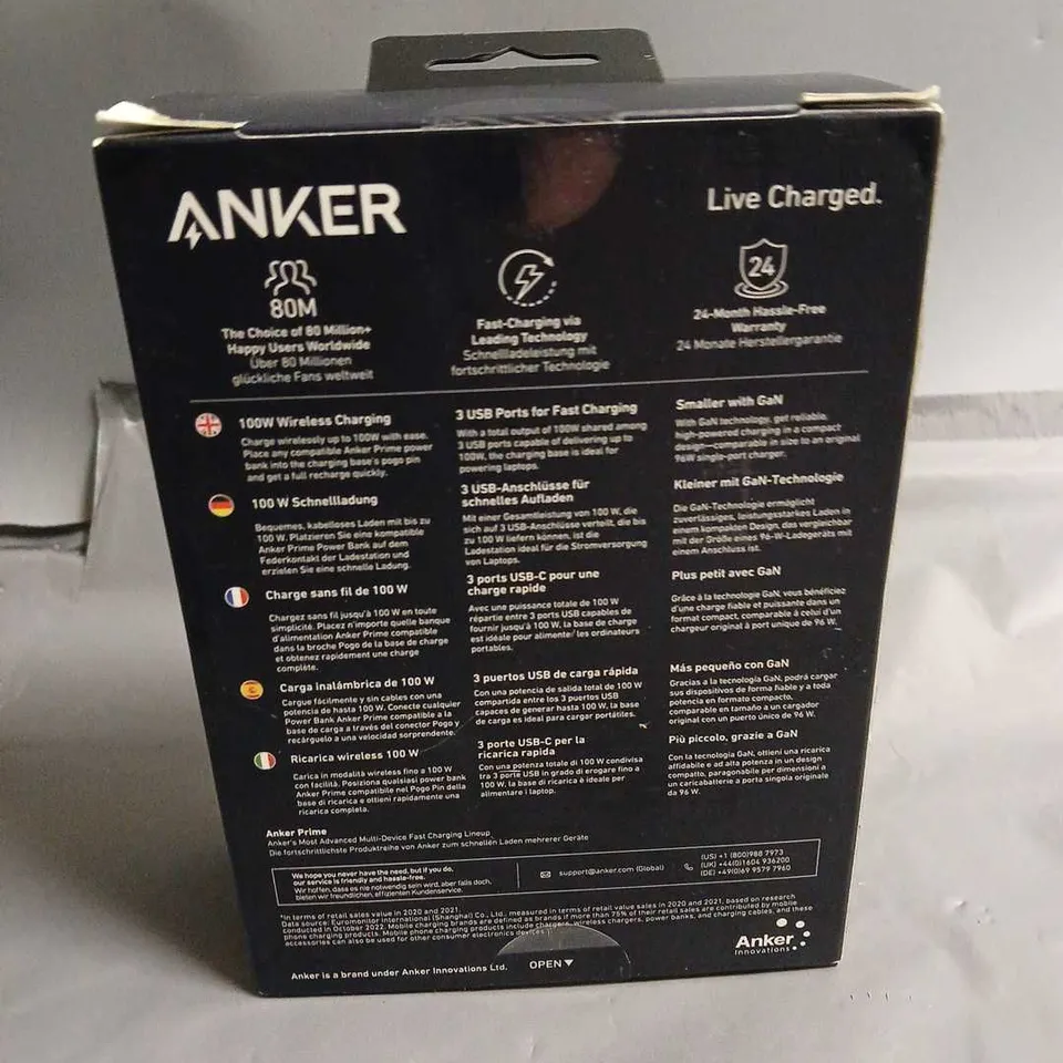 SEALED ANKER MULTI-DEVICE FAST CHARGING 100W CHARGING BASE