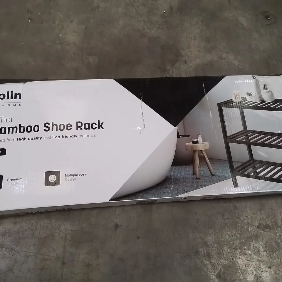 BOXED KEPLIN 3 TIER BAMBOO RACK -BLACK-