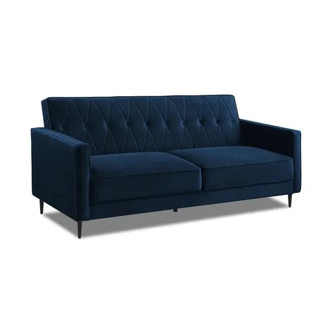 BOXED ATICUS 3 SEATER SOFA BED - MIDNIGHT BLUE VELVET (1 BOX)