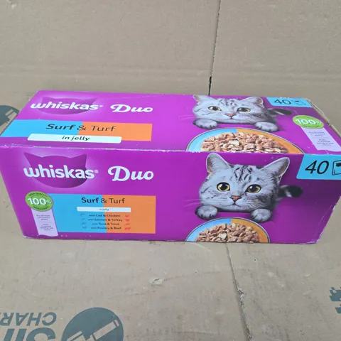 BOXED WHISKAS DUO SURF & TURF IN JELLY (40&85G)