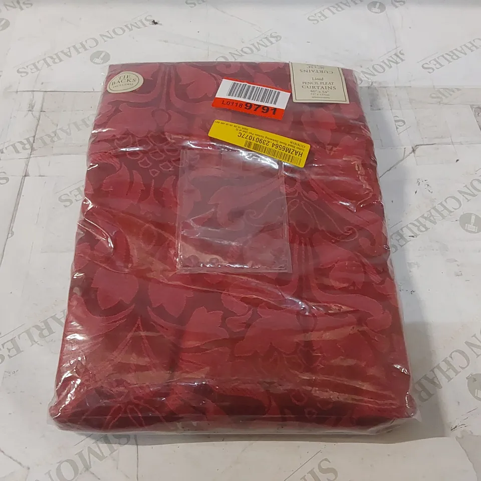 BAGGED COTTON BLEND ROOM DARKENING CURTAIN PAIR - 117 x 137cm