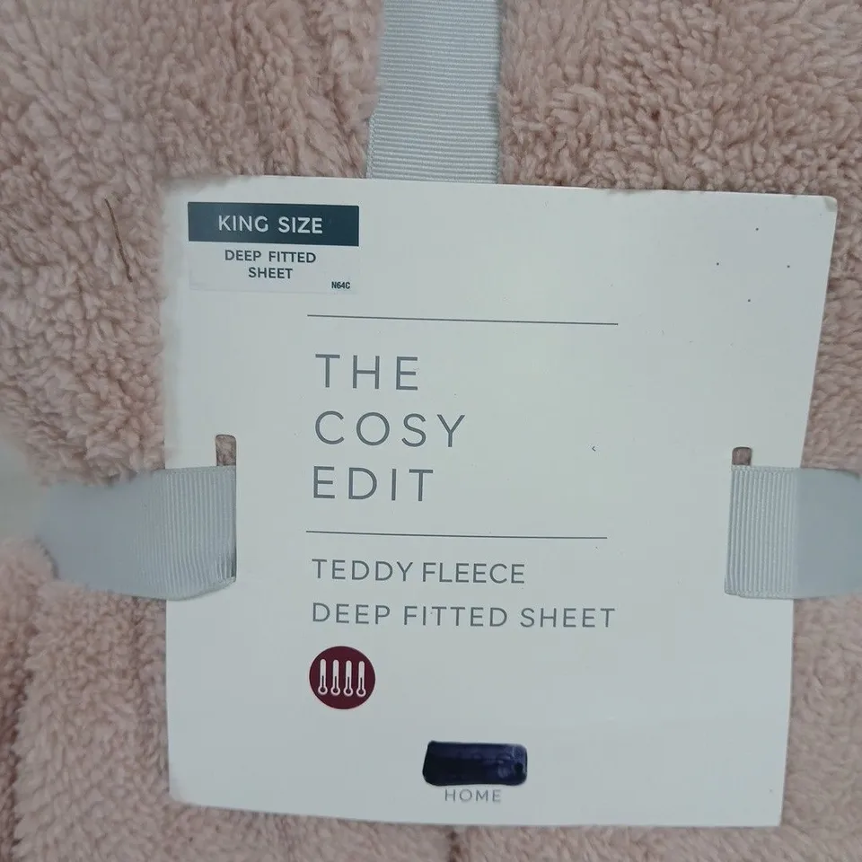 THE COSY EDIT TEDDY FLEECE DEEP FITTED SHEET – KING SIZE