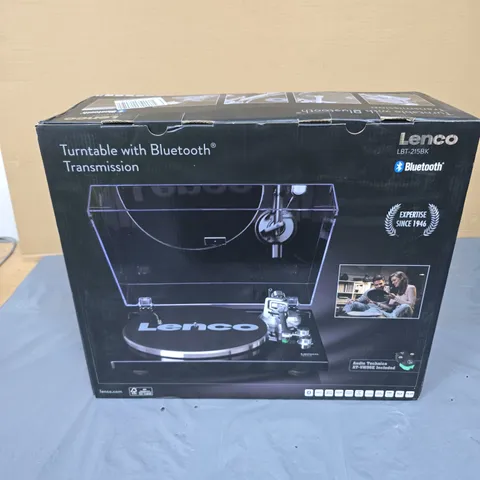 LENCO TURNTABLE WITH BLUETOOTH TRANSMISSION – MODEL LBT-215BK (BOXED)