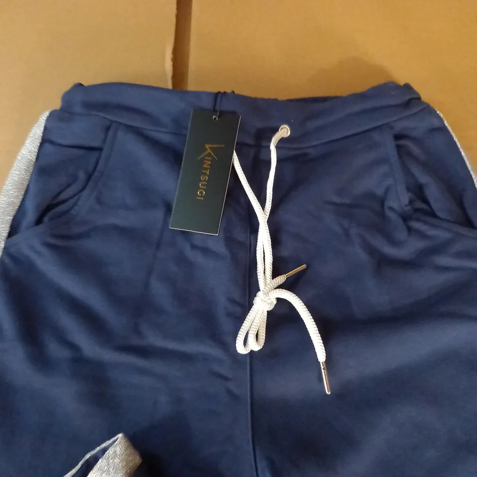 BRAND NEW KINTSUGI NAVY JOGGING BOTTOMS WITH SILVER SIDE SEAM AND POCKETS - 10