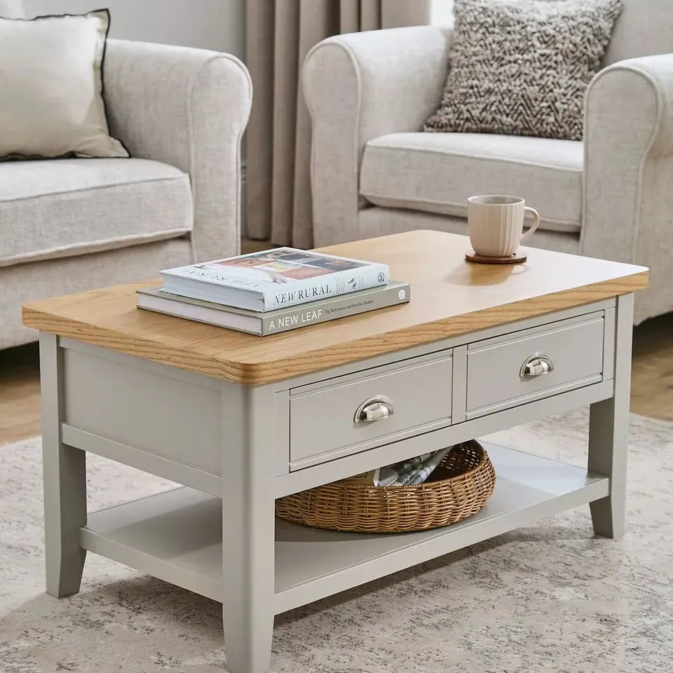 VERY HOME MALONE READY ASSEMBLED LARGE 1 DRAWER COFFEE TABLE - CONTAINS SOLID WOOD