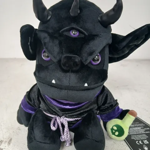 BRAND NEW KILLSTAR KREEPTURES PLUSH TOY – BLACK DEMON PLUSH WITH PURPLE ACCENTS