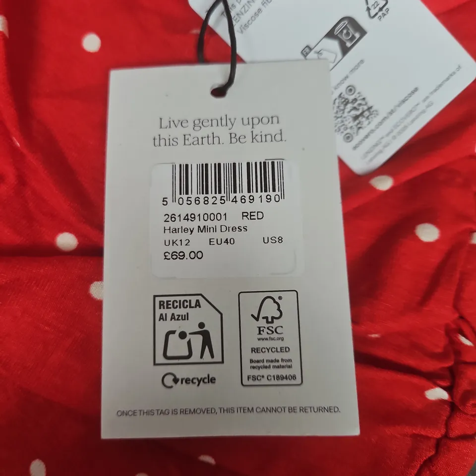 NOBODYS CHILD HARLEY MINI DRESS –UK 12