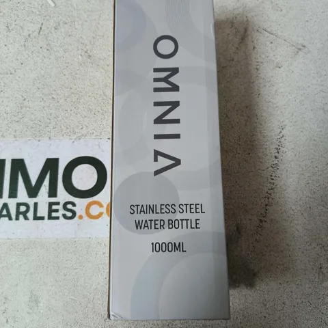 OMNIA STAINLESS STEEL WATER BOTTLE 1000ML – BLACK WITH CARRY HANDLE