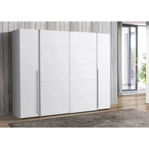 BOXED DEBARR 4 DOOR SLIDING WARDROBE - BLACK/WHITE (4 BOXES)