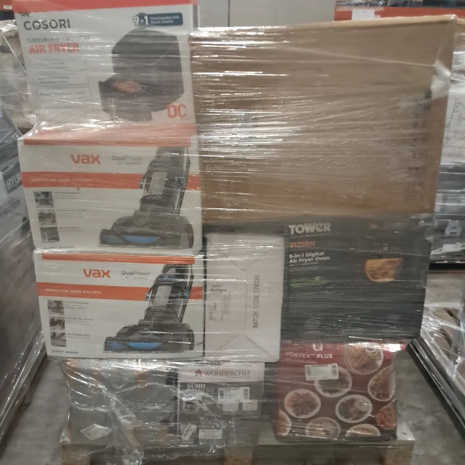 PALLET OF APPROXIMATELY 25 UNPROCESSED RAW RETURN HOUSEHOLD AND ELECTRICAL GOODS TO INCLUDE;