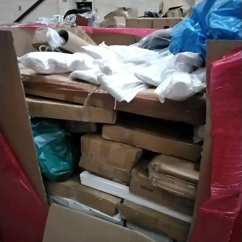 PALLET OF ASSORTED HOUSEHOLD GOODS AND PRODUCTS TO INCLUDE; CAST IRON TORTILLA PRESSES, TOILET UNBLOCKERS, VARIOUS TOYS FOR SMALL KIDS ETC