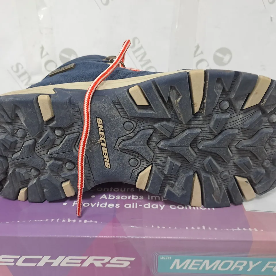 SKECHERS HIGH TOP LACE UP HIKER BOOTS NAVY UK SIZE 4.5