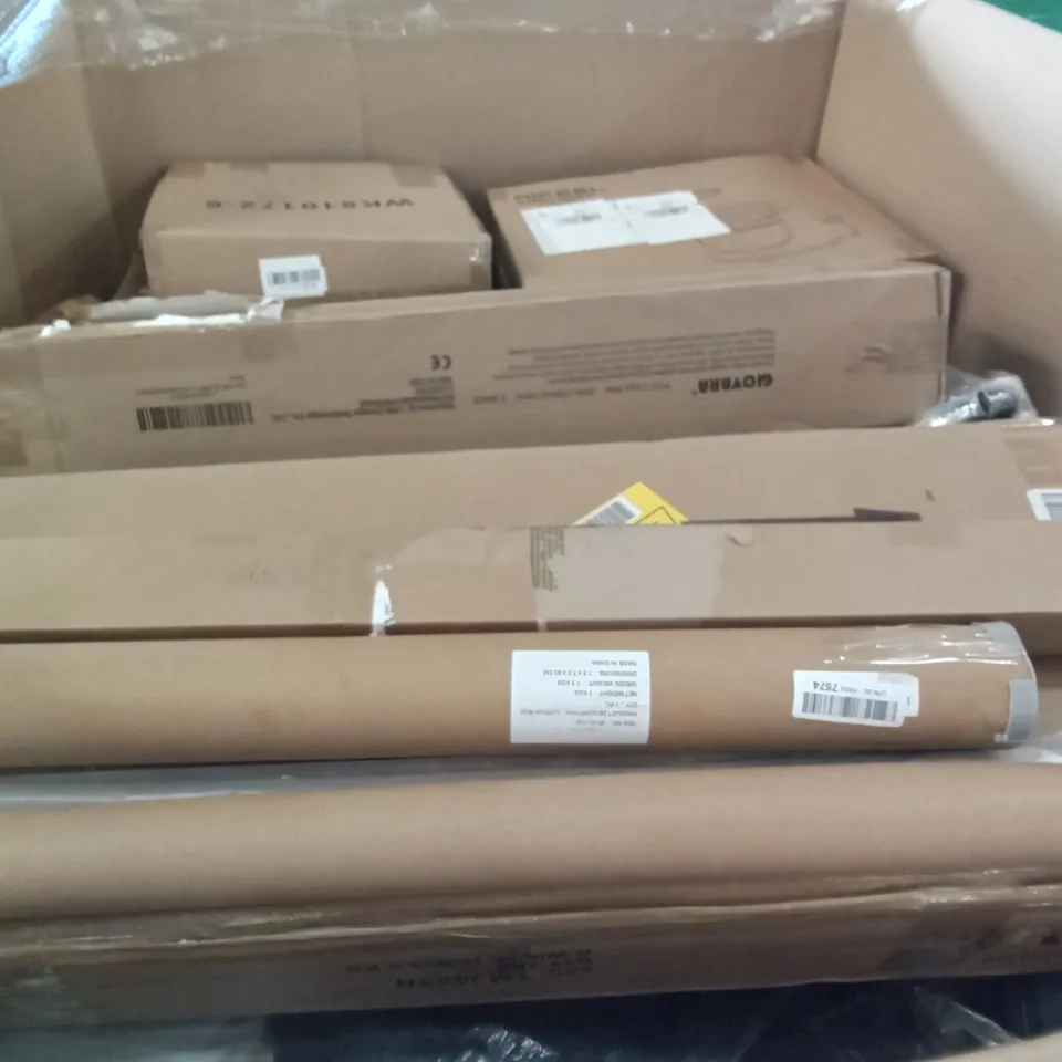 PALLET OF ASSORTED ITEMS INCLUDING PREMIUM STAND MIXER, INSTANT POT MULTI-COOKER + AIR FRYER, BRACKET ROLLER BLIND, EASYLIFE FENCE PANELS, LEVEL 8 SUITCASE, RETRACTABLE SAFETY GATE