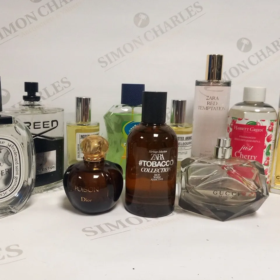 APPROXIMATELY 25 ASSORTED FRAGRANCES TO INCLUDE; ADIDAS, CHANEL, CREED, ZARA, DIOR AND DIPTYQUE