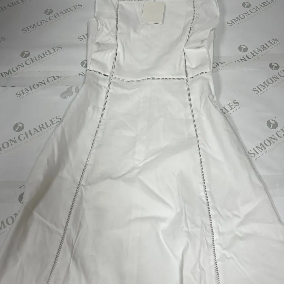 COS SLEEVELESS SCOOP NECK MAXI DRESS IN WHITE SIZE 8 