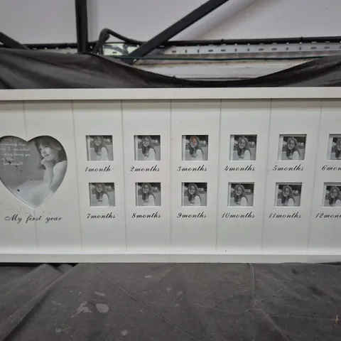 MY FIRST YEAR MILESTONE PHOTO FRAME – WHITE NURSERY FRAME WITH 12 MONTHS