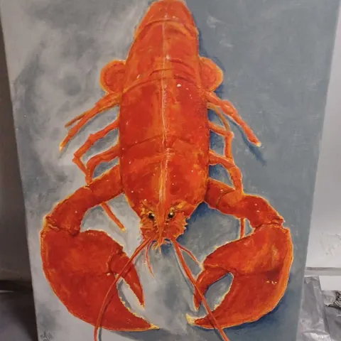 LOBSTER THEMED CANVAS WALL ART - 50X40CM