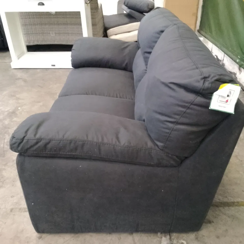 QUALITY DESIGNER 2 SEATER SOFA - BLACK FABRIC 