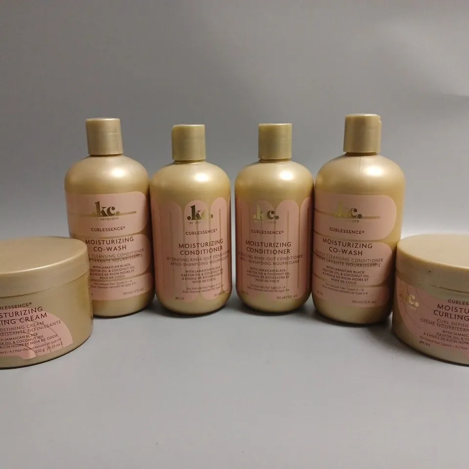 APPROXIMATELY 6 KERACARE CURLESSENCE PRODUCTS TO INCLUDE 2 MOISTURIZING CURL CREAM (320g), 2 MOISTURIZING CO-WASH (355ml), 2 MOISTURIZING CONDITIONER (355ml)
