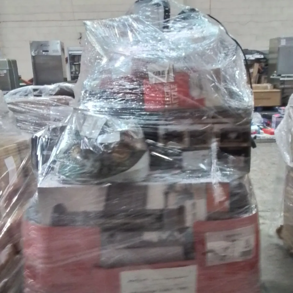PALLET OF ASSORTED HOUSEHOLD GOODS AND PRODUCTS TO INCLUDE;KETTLES,ELECTRIC HEATER,MICROWAVE 