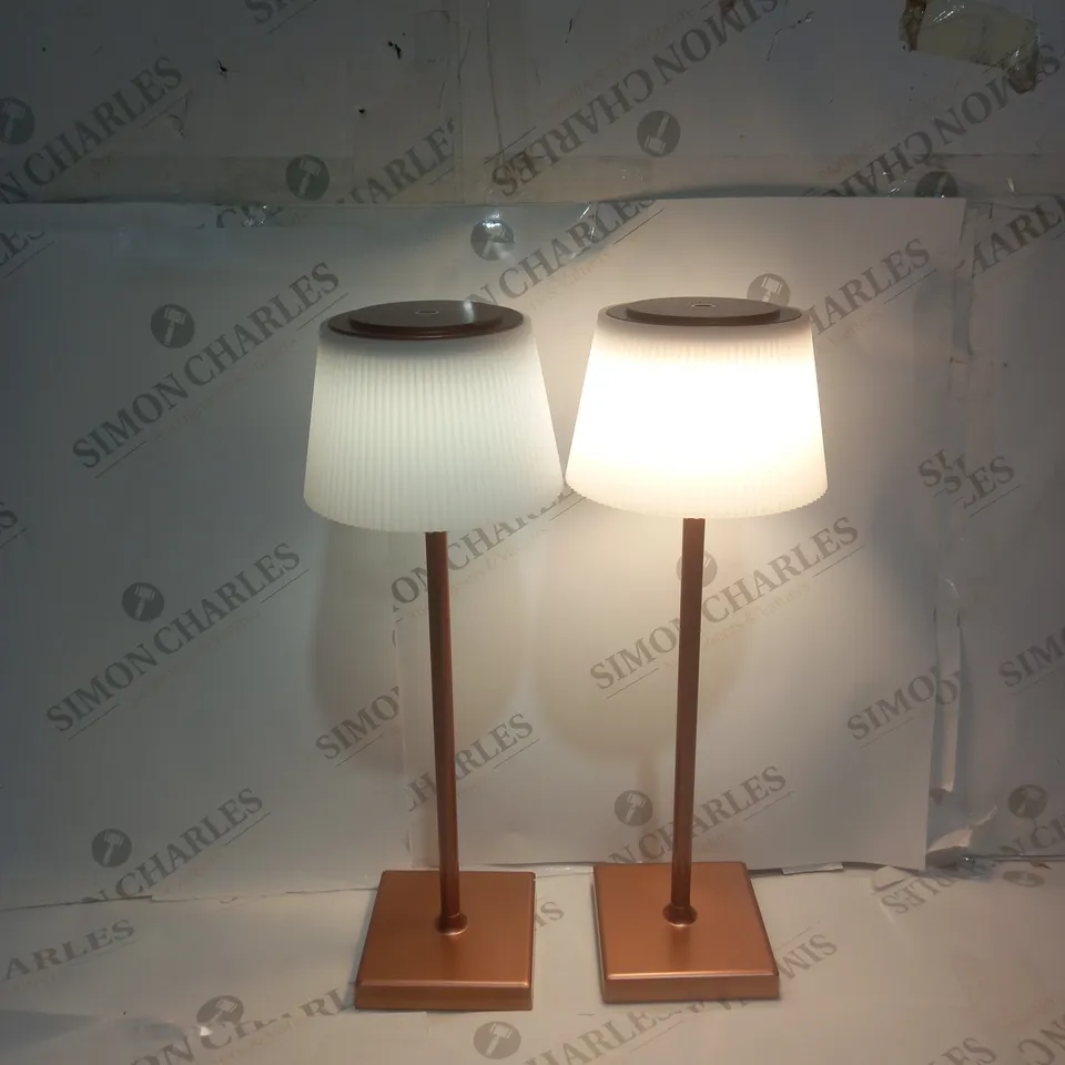 SFIXX SET OF 2 INDOOR OUTDOOR TOUCH DESK LIGHTS ROSE GOLD 