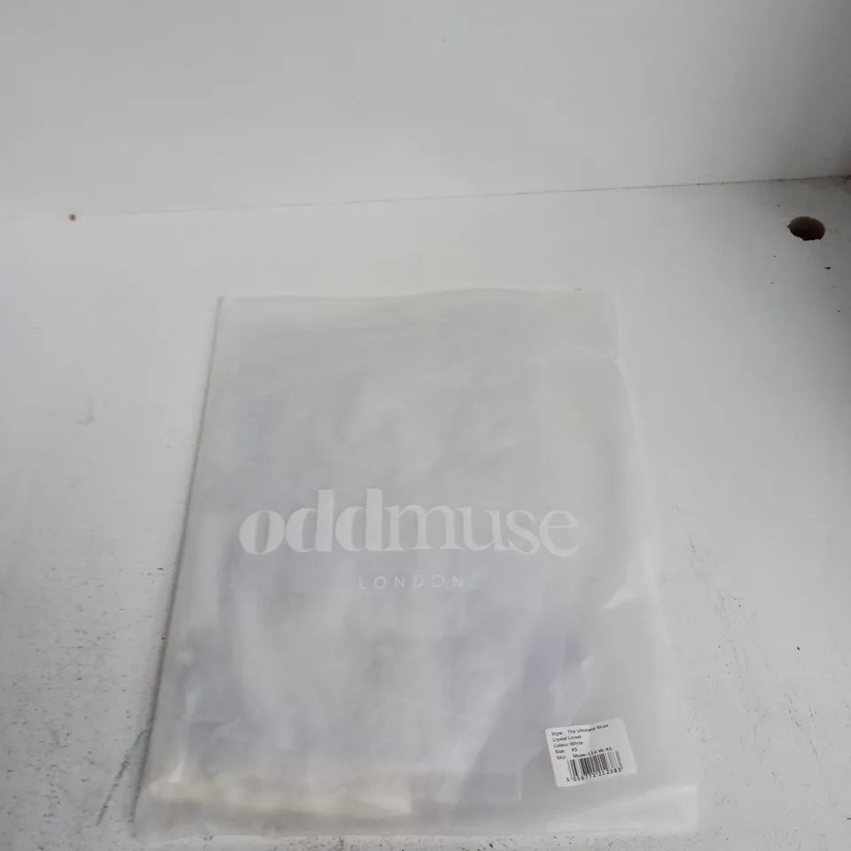 ODDMUSE LONDON THE ULTIMATE MUSE CRYSTAL CORSET – WHITE, XS