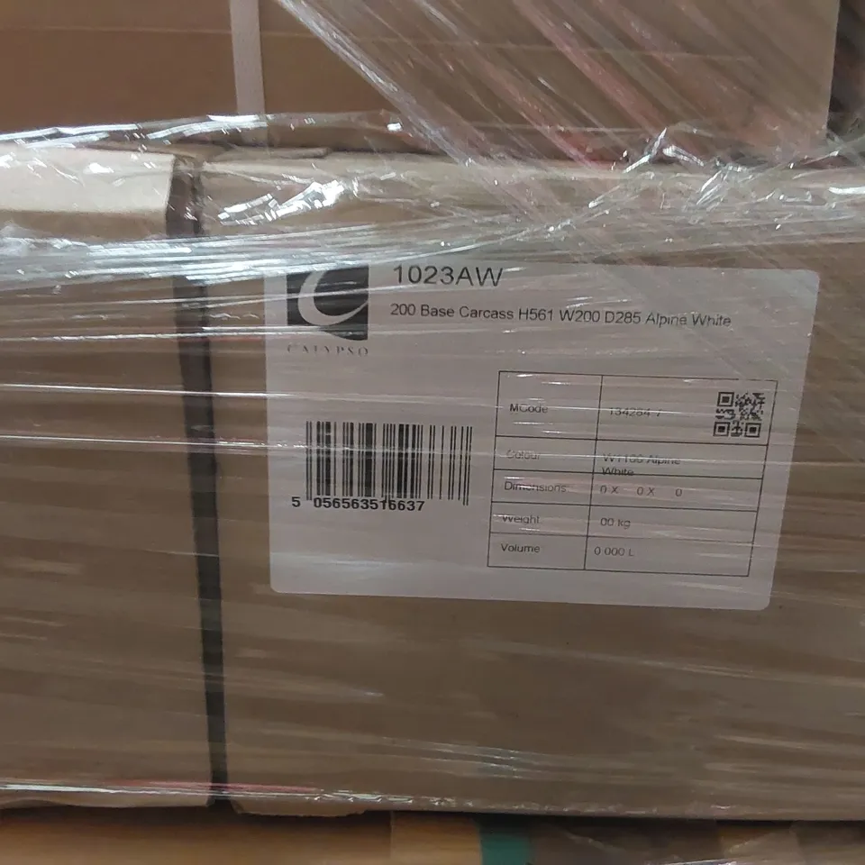PALLET CONTAINING A LARGE QUANTITY OF BRAND NEW ASSORTED BATHROOM FURNITURE ITEMS INCLUDING: CALYPSO BASE CARCASSES, CALYPSO BASE UNIT ECT