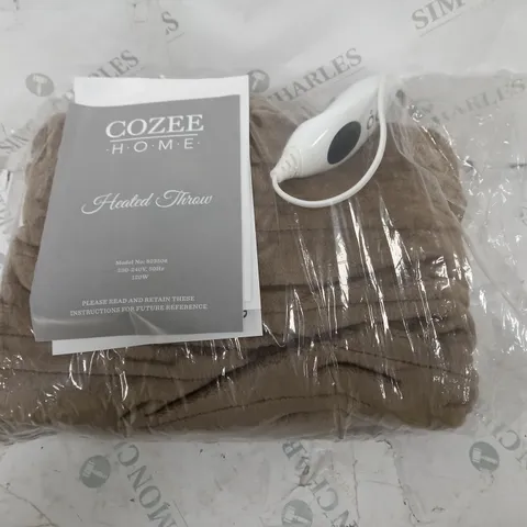 COZEE HOME HEATED BLANKET IN DARK TAUPE