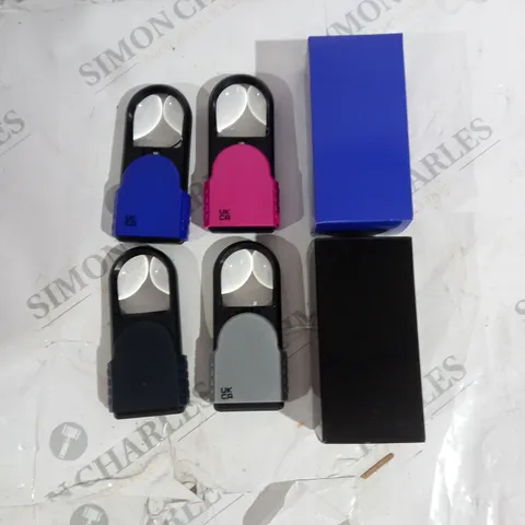 SECUREBRITE SET OF 4 MAGNIFIERS BLUE PINK BLACK AND GREY