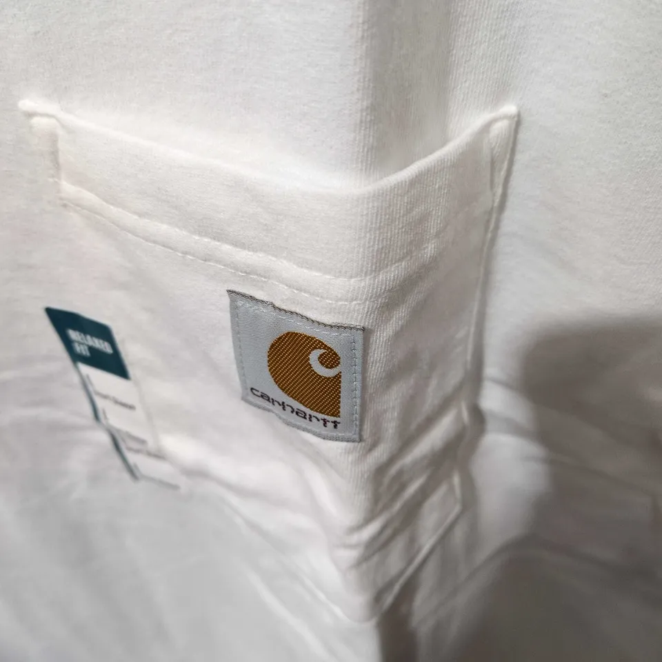 CARHARTT RELAXED FIT T-SHIRT - WHITE, SIZE L