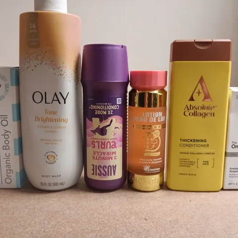 APPROXIMATELY 15 ASSORTED HEALTH & BEAUTY PRODUCTS TO INCLUDE OLAY , THE ORDINARY AND AUSSIE