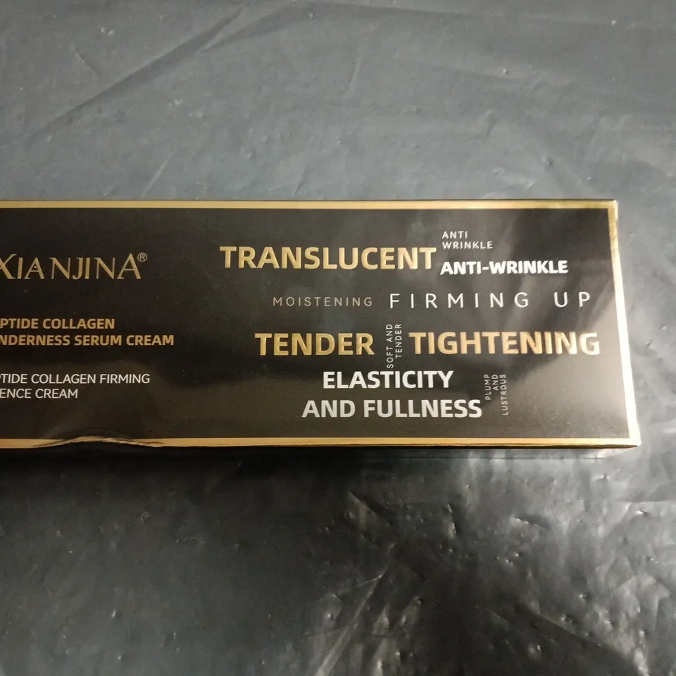 APPROXIMATELY 20 SEALED XIANJINA PEPTIDE COLLAGEN TENDERNESS SERUM CREAMS – TRANSLUCENT, ANTI-WRINKLE