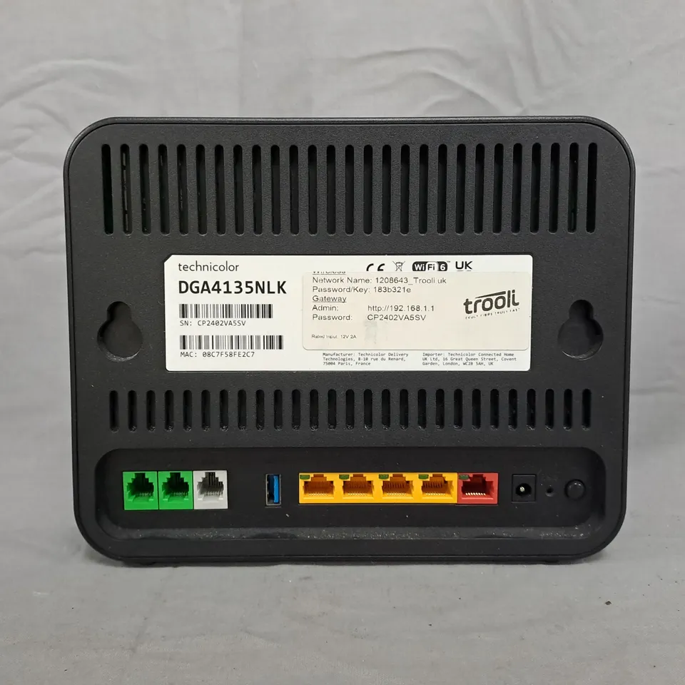 TECHNICOLOR DGA4135NLK ROUTER/MODEM GATEWAY