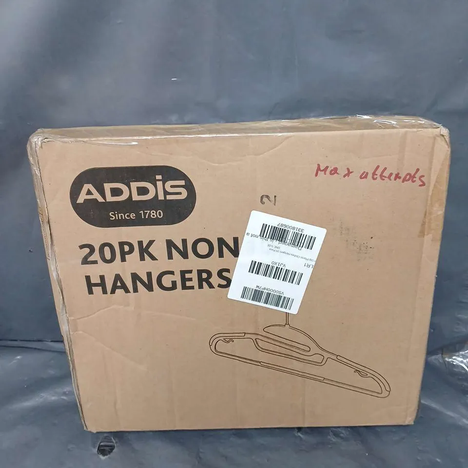 ADDIS 20PK NON SLIP PLASTIC HANGERS 