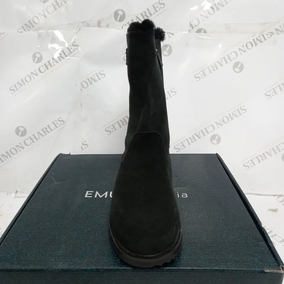 BOXED EMU AUSTRAILIA ELECTRA BOOTS, BLACK - SIZE 5