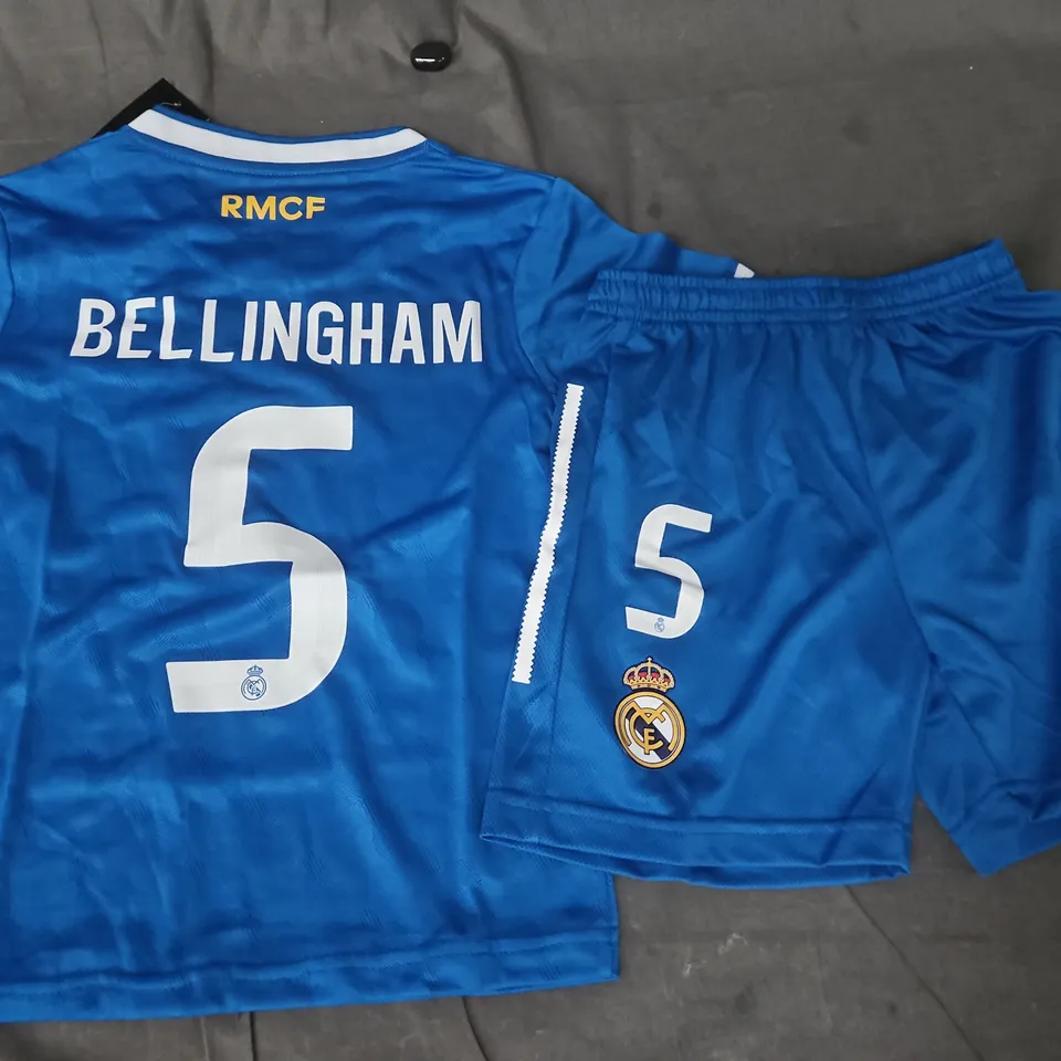 ADIDAS REAL MADRID FOOTBALL KIT SIZE 20 - BELLINGHAM NUMBER 5