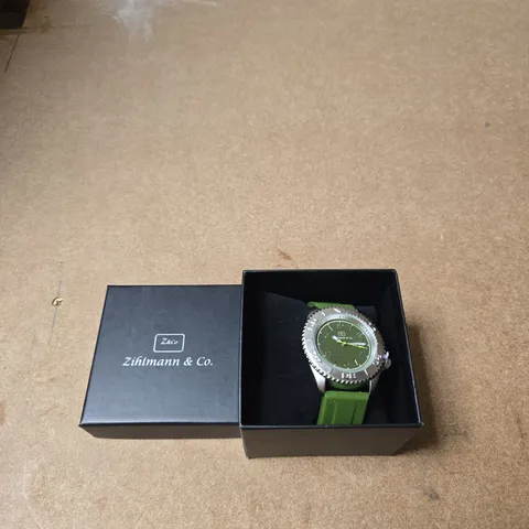 ZIHLMANN & CO WRISTWATCH – GREEN DIAL, GREEN STRAP