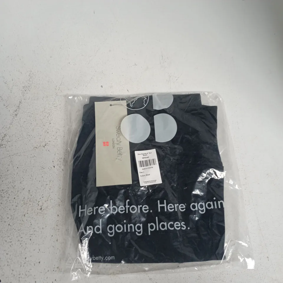SWEATY BETTY ZERO GRAVITY 6" RUN SHORTS – SIZE L, BLACK (SB9206R)