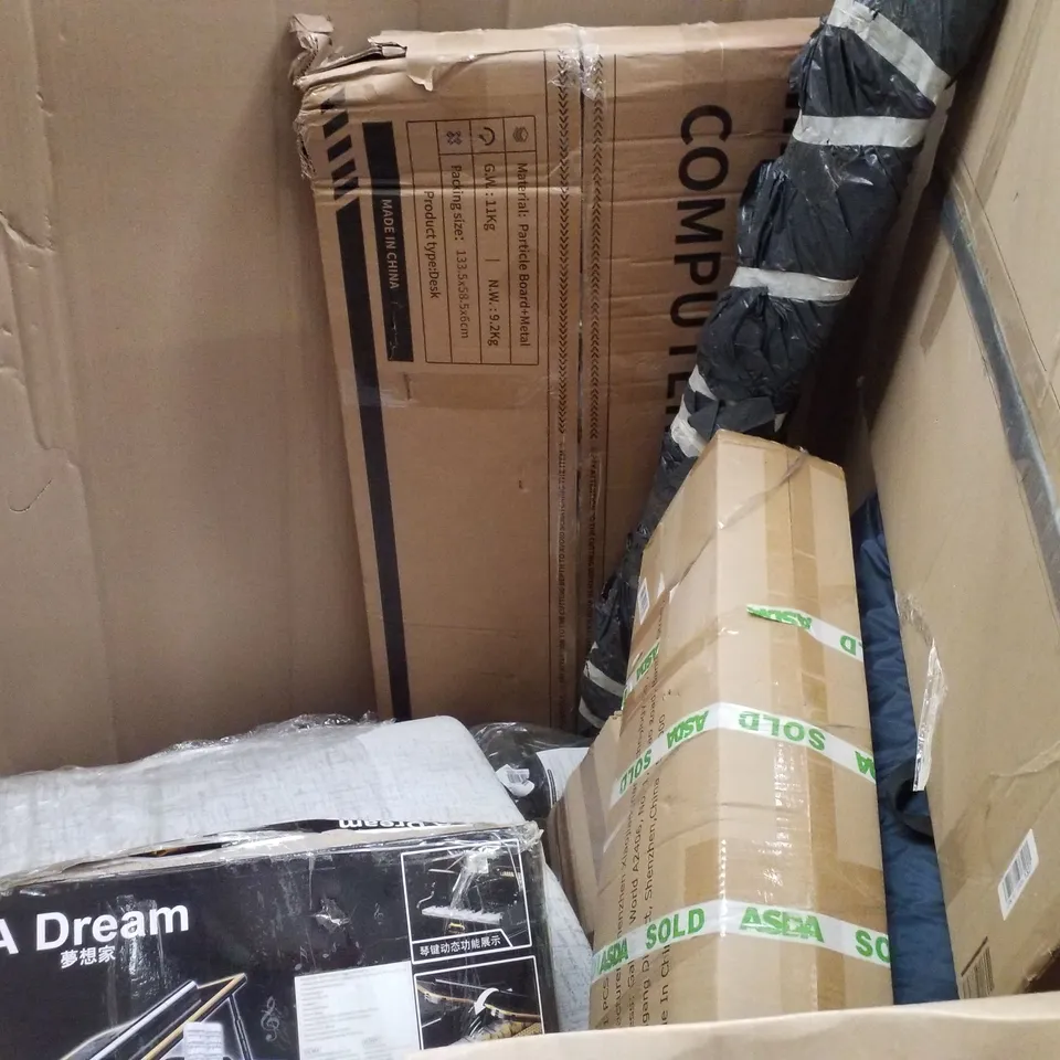 PALLET CONTAINING ASSORTED PRODUCTS INCLUDING JIGSAW STORAGE, DESK CHAIR, KITCHEN PLAYSET, FOLDABLE PLAY MAT & ROLLER BLINDS