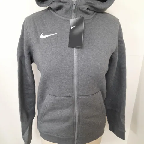 NIKE YOUTH GREY ZIP THROUGH HOODIE - L