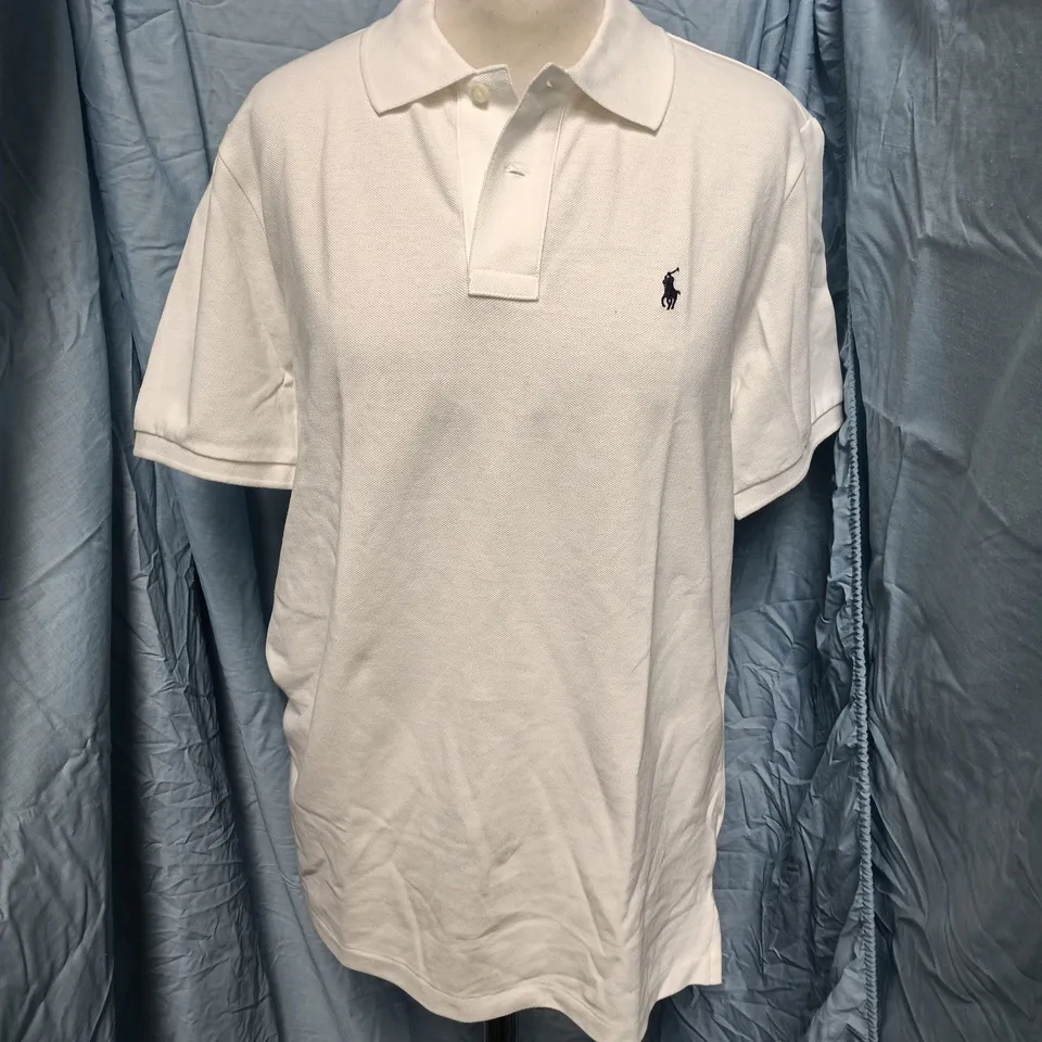 POLO RALPH LAUREN POLO SHIRT – WHITE – CLASSIC FIT – UK 18-20 (XL)