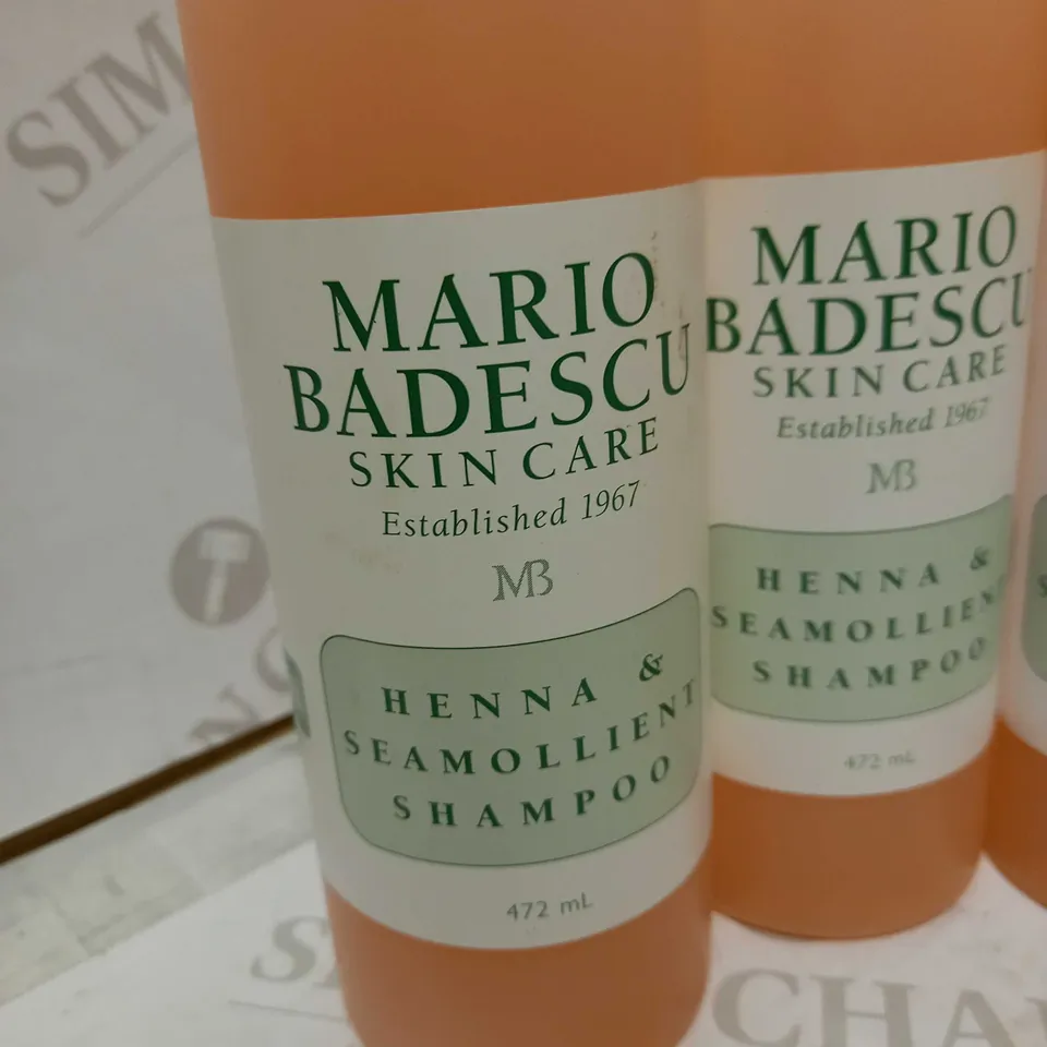 MARIO BADESCU HENNA AND SEAMOLLIENT SHAMPOO 472ml X4