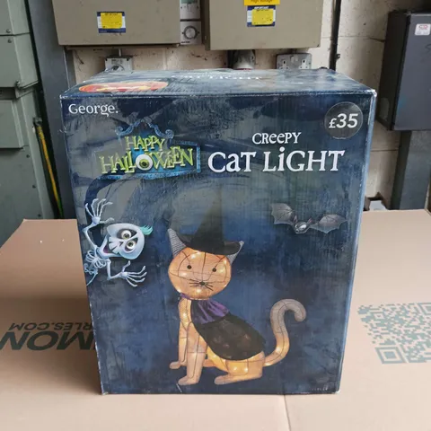 BOXED GEORGE HAPPY HALLOWEEN CREEPY CAT LIGHT