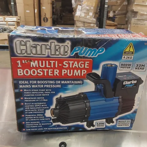 BOXED CLARKE CBP900 1" 900W 97LPM 32M HEAD MULTI-STAGE BOOSTER PUMP (230V)