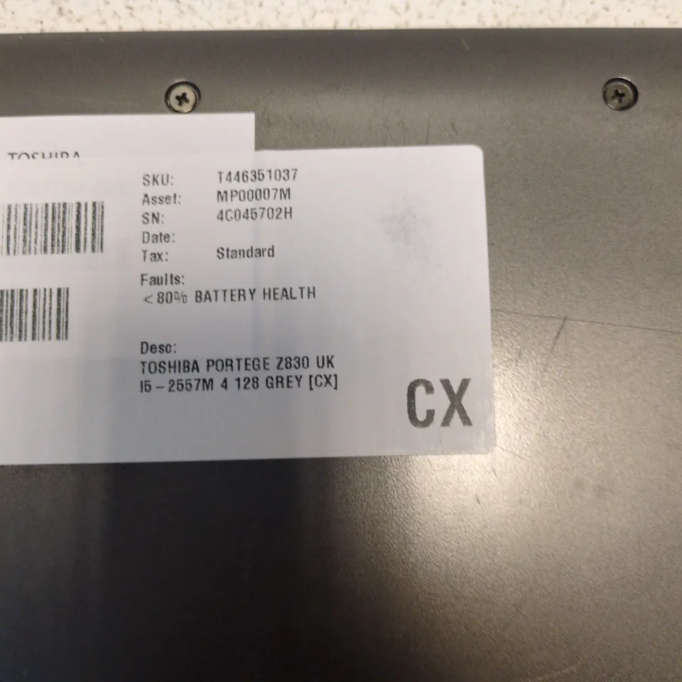 TOSHIBA PORTEGE Z830-10Q LAPTOP DAMAGED HINGE